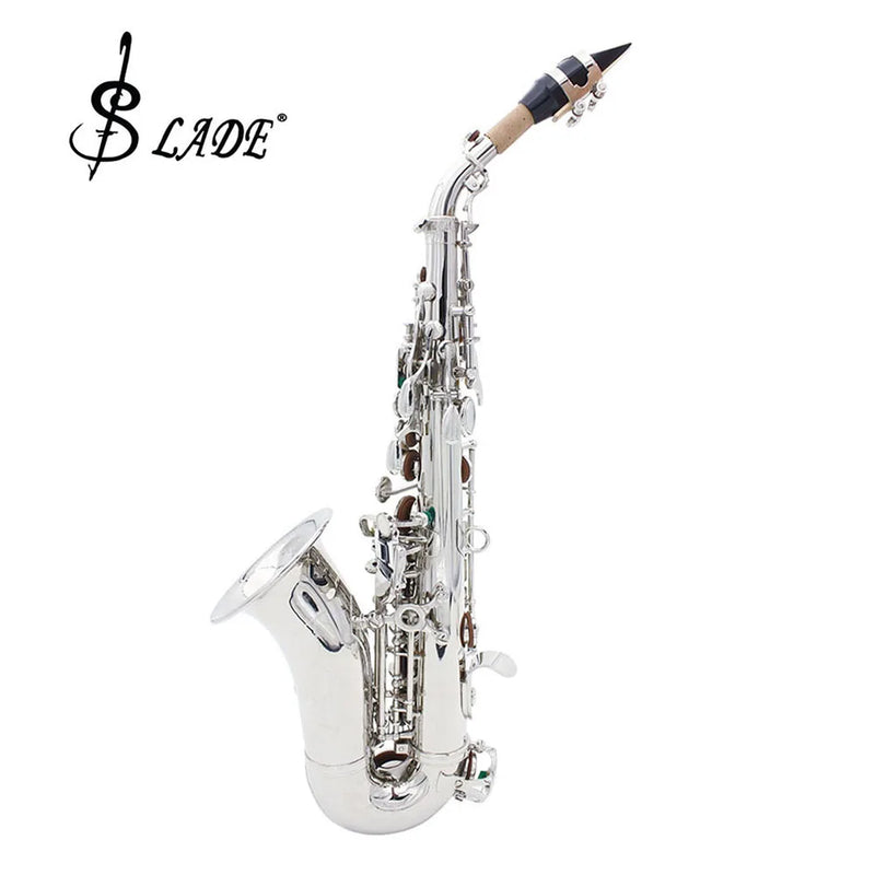 Bb Soprano Saxophone Silver Plated Brass Professional Woodwind Instrument B Flat Sax With Case Musical Instrument Accessories