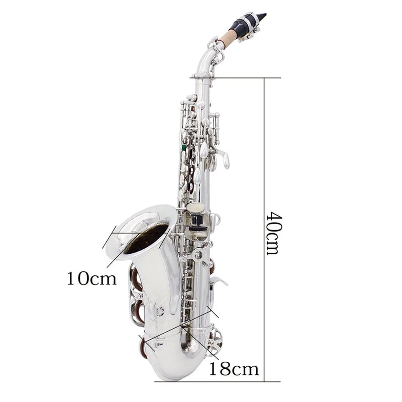 Bb Soprano Saxophone Silver Plated Brass Professional Woodwind Instrument B Flat Sax With Case Musical Instrument Accessories