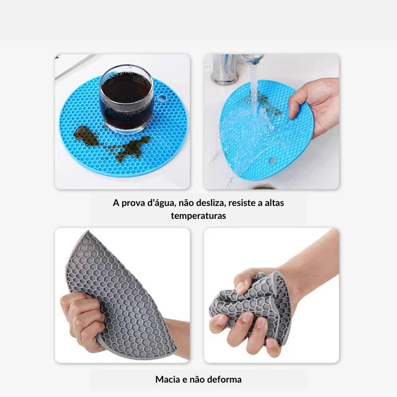 Jogo Americano de Silicone Super-resistência ao calor anti-derrapante