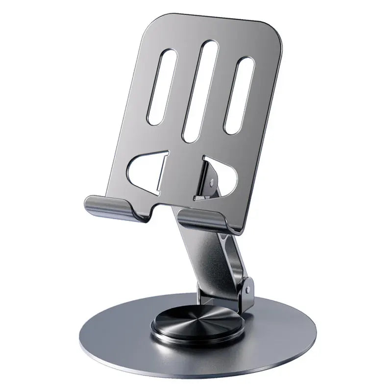 Suporte universal para celular com rotação de 360 graus em alumínio e todo em metal, dobrável, com design de eixo duplo, estável e anti-queda