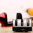 Afiador de facas portátil com base antiderrapante, ferramenta de pedra de afiação de três propósitos, facas de cozinha