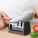 Afiador de facas portátil com base antiderrapante, ferramenta de pedra de afiação de três propósitos, facas de cozinha